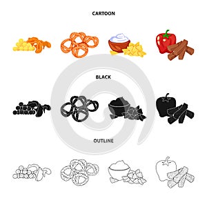 Vector design of taste and seasonin sign. Set of taste and organic vector icon for stock.