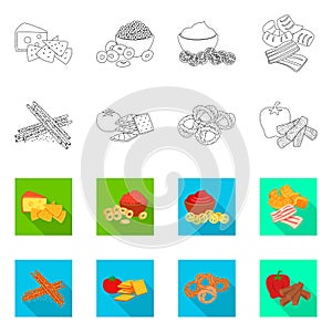 Vector design of taste and seasonin symbol. Collection of taste and organic stock vector illustration.