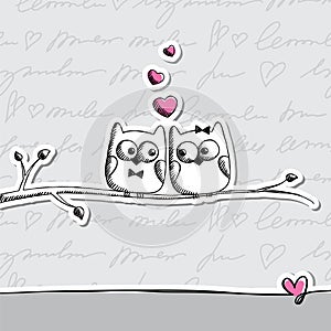 Vector design template illustration of beautiful love and soul mates