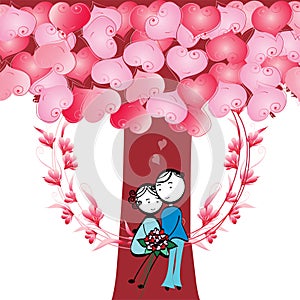 Vector design template illustration of beautiful love and soul mates