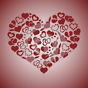 Vector design template illustration of beautiful love and soul mates