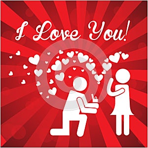 Vector design template illustration of beautiful love and soul mates