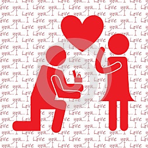 Vector design template illustration of beautiful love and soul mates