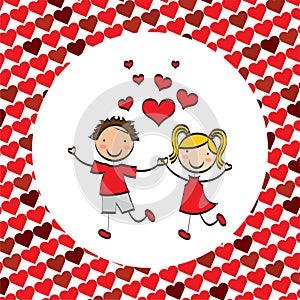 Vector design template illustration of beautiful love and soul mates