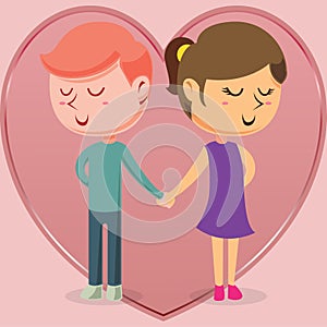 Vector design template illustration of beautiful love and soul mates