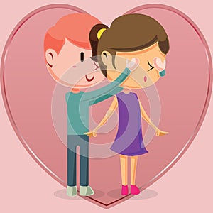 Vector design template illustration of beautiful love and soul mates