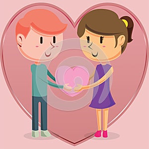 Vector design template illustration of beautiful love and soul mates