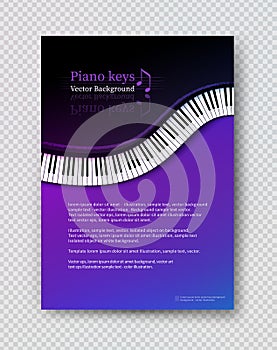 Vector design template with top view Piano keys