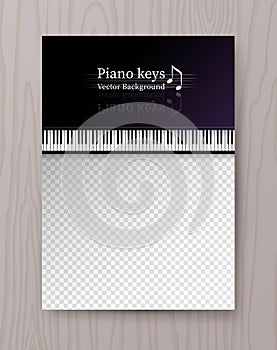 Vector design template with top view Piano keys