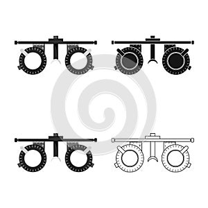 Vector design of test and frame sign. Collection of test and optometric vector icon for stock.