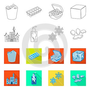 Vector design of texture and frozen icon. Collection of texture and transparent stock vector illustration.