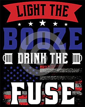 Vector design on the theme of independence day, booze on 4th of July photo