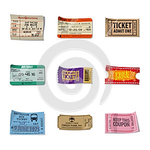 Vector design of ticket and admission icon. Set of ticket and event stock vector illustration.