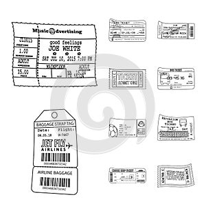 Vector design of ticket and admission logo. Collection of ticket and event stock vector illustration.