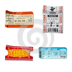 Vector design of ticket and admission sign. Collection of ticket and event vector icon for stock.