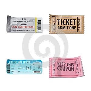 Vector design of ticket and admission symbol. Collection of ticket and event stock symbol for web.