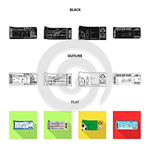 Vector design of ticket and admission symbol. Collection of ticket and event vector icon for stock.