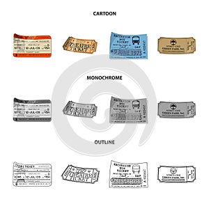 Vector design of ticket and admission symbol. Set of ticket and event stock vector illustration.