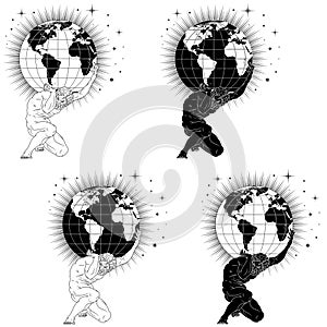 Vector of Atlas holding the earth