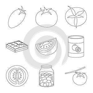 Vector design of tomat and diet logo. Set of tomat and agriculture vector icon for stock.