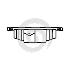 Vector design of toolbag and tool symbol. Graphic of toolbag and belt stock symbol for web.