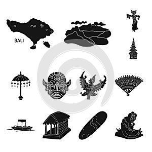 Vector design of  and traditional icon. Collection of  and bali stock vector illustration.