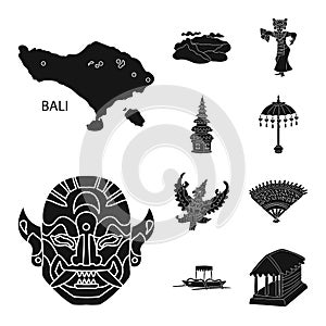 Vector design of  and traditional sign. Collection of  and bali vector icon for stock.