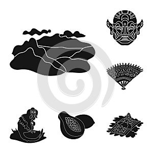 Vector design of  and traditional symbol. Collection of  and bali stock vector illustration.