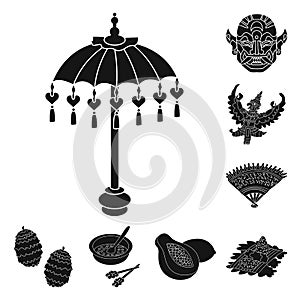 Vector design of  and traditional symbol. Collection of  and bali stock vector illustration.