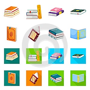 Vector design of training and cover sign. Set of training and bookstore stock vector illustration.