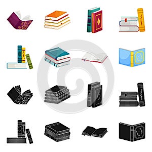 Vector design of training and cover sign. Set of training and bookstore  vector icon for stock.