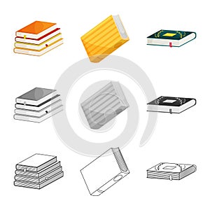 Vector design of training and cover sign. Set of training and bookstore  vector icon for stock.