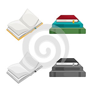 Vector design of training and cover sign. Set of training and bookstore vector icon for stock.