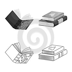 Vector design of training and cover sign. Set of training and bookstore vector icon for stock.