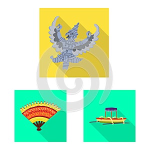 Vector design of travel and tourism logo. Collection of travel and island vector icon for stock.