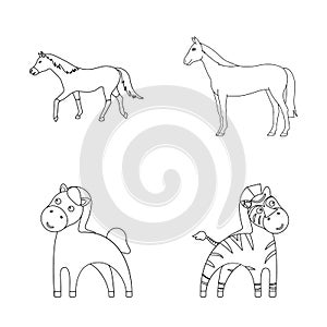 Vector design of trot and running sign. Collection of trot and clipart vector icon for stock.