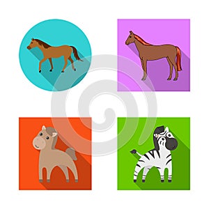 Vector design of trot and running sign. Set of trot and clipart stock vector illustration.