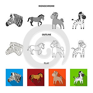 Vector design of trot and running symbol. Set of trot and clipart stock symbol for web.