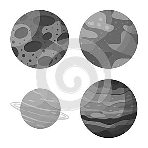 Vector design of universe and astronomy logo. Set of universe and galaxy stock symbol for web.