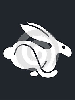 Vector design of white turbo rabbit placed on black background