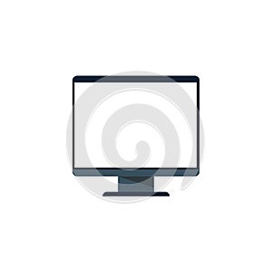 Vector Desktop Computer Icon. Stock vector illustration isolated on white background.