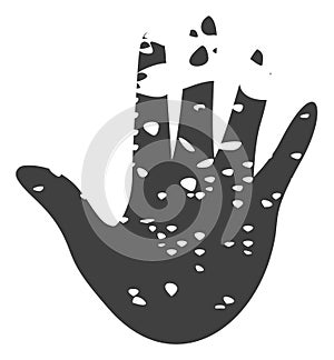 Vector Destructed Hand Flat Icon Symbol