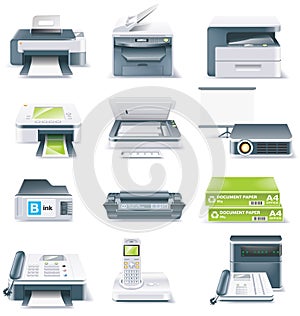 Vector detailed computer parts icon set. Part 4