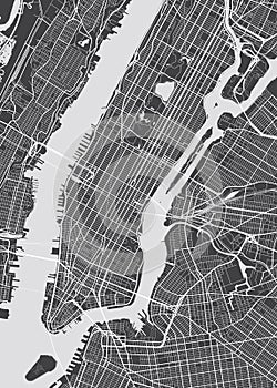 Vector detailed map New York