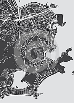 Vector detailed map Rio de Janeiro