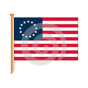 Vector detailed reproduction of the official flag American Betsy