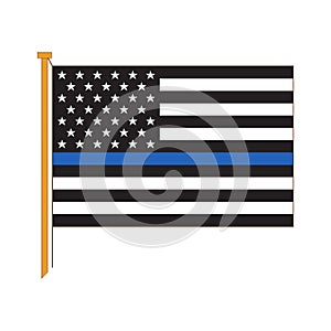 Vector detailed reproduction of the official flag American Police