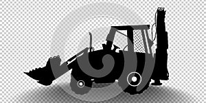 Vector detailed silhouette of bulldozer
