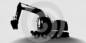 Vector detailed silhouette of excavator