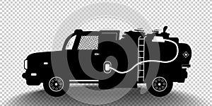 Vector detailed silhouette of fuel carrier truck